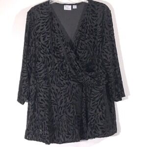 Burnout Velvet Suplice‎ Peplum Top